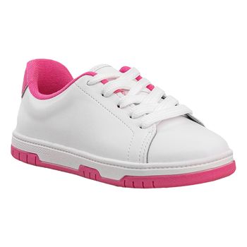 Tenis-Casual-Branco-e-Rosa-Kids-Entressola-Duas-Cores-|-Molekinha-Tamanho--27---Cor--BRANCO-0